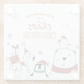 Kerstdierenkettingcoördinator op maat glazen onderzetter (Achterkant)