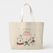 Kerstdierenkettingcoördinator op maat grote tote bag (Achterkant)