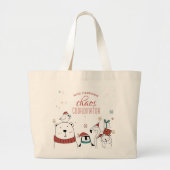 Kerstdierenkettingcoördinator op maat grote tote bag (Voorkant)