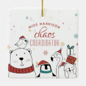 Kerstdierenkettingcoördinator op maat keramisch ornament (Achterkant)