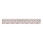 Kerstdierenpatroon Grosgrain Lint (Voorkant)