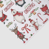Kerstdierenpatroon Tissuepapier (Detail)