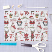 Kerstdierenpatroon Tissuepapier (Craft)