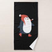 kerstdierenpinguïn cadeaus badhanddoek (Badhanddoek)
