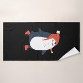 kerstdierenpinguïn cadeaus badhanddoek (Badhanddoek)