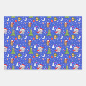 Kerstdierentuin Dieren in de Blues Inpakpapier Vel (Voorkant 3)