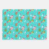 Kerstdierentuin Dieren in de Blues Inpakpapier Vel (Voorkant 2)
