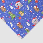 Kerstdierentuin Dieren in Sky Blue Tissuepapier (Detail)