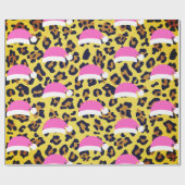 Kerstdierlijk afdrukken met roze kerstkerstmantels cadeaupapier (Vlak)