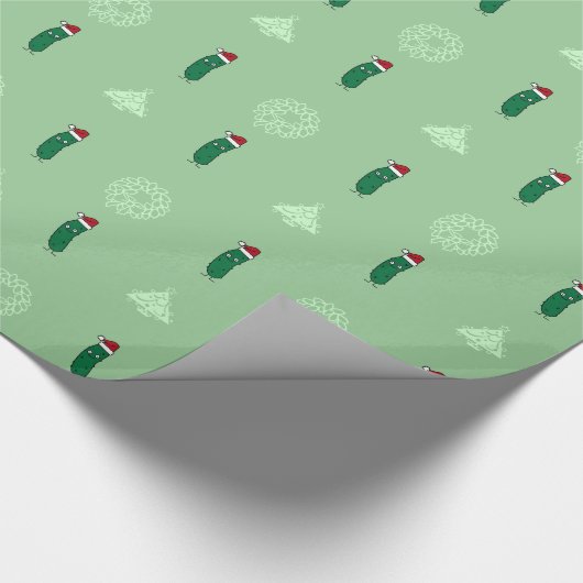 Kerstdill Pickle met een kersthat Cadeaupapier (Hoek)