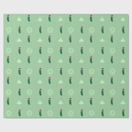 Kerstdill Pickle met een kersthat Cadeaupapier (Vlak)