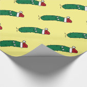 Kerstdill Pickle met een kersthat Cadeaupapier (Hoek)