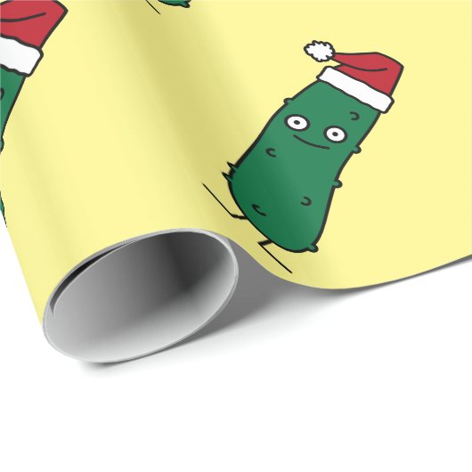 Kerstdill Pickle met een kersthat Cadeaupapier (Rol Hoek)