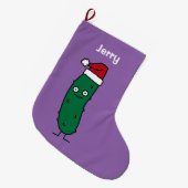 Kerstdill Pickle met een kersthat Grote Kerstsok (Voorkant (Hangend))