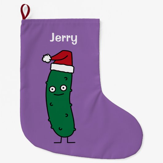 Kerstdill Pickle met een kersthat Grote Kerstsok (Voorkant)