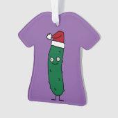 Kerstdill Pickle met een kersthat Ornament (voorkant)