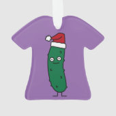 Kerstdill Pickle met een kersthat Ornament (achterkant)