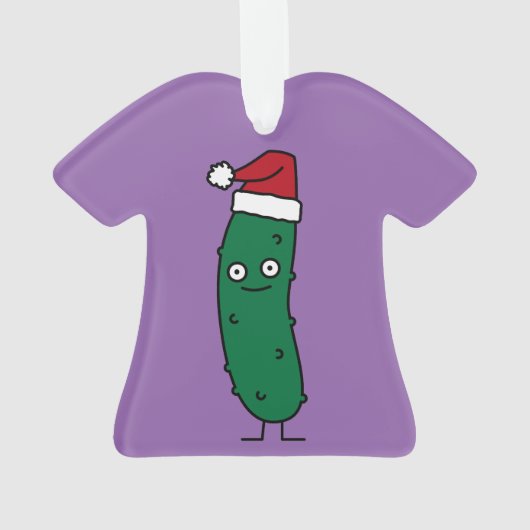 Kerstdill Pickle met een kersthat Ornament (achterkant)