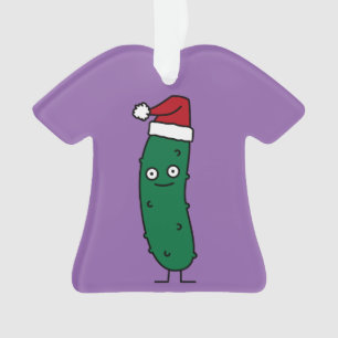 Kerstdill Pickle met een kersthat Ornament