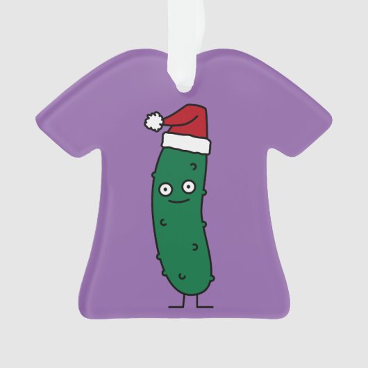 Kerstdill Pickle met een kersthat Ornament (voorkant)