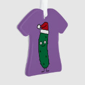 Kerstdill Pickle met een kersthat Ornament (voorkant)