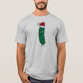 Kerstdill Pickle met een kersthat T-shirt (Voorkant)