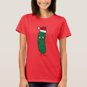 Kerstdill Pickle met een kersthat T-shirt (Voorkant)