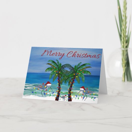 Kerstdinachten van strandlopers. bedankkaart (Voorkant)