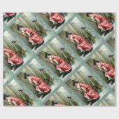 Kerstdiner 3 Victoriaans omslagpapier Cadeaupapier (Vlak)