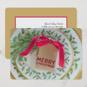 Kerstdiner Borden Uitnodigingen (Voorkant / Achterkant)