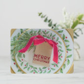 Kerstdiner Borden Uitnodigingen (Staand voorkant)