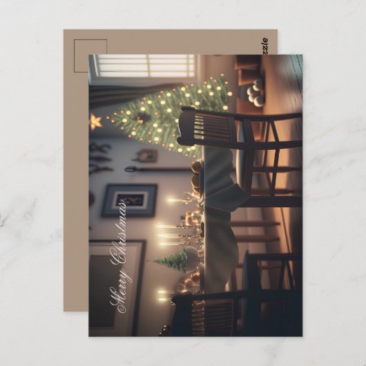 kerstdiner briefkaart (Voorkant / Achterkant)