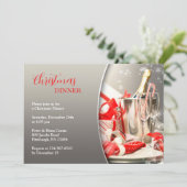Kerstdiner Cocktail Party uitnodiging (Staand voorkant)