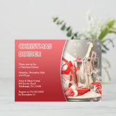 Kerstdiner Cocktail Party uitnodiging (Staand voorkant)