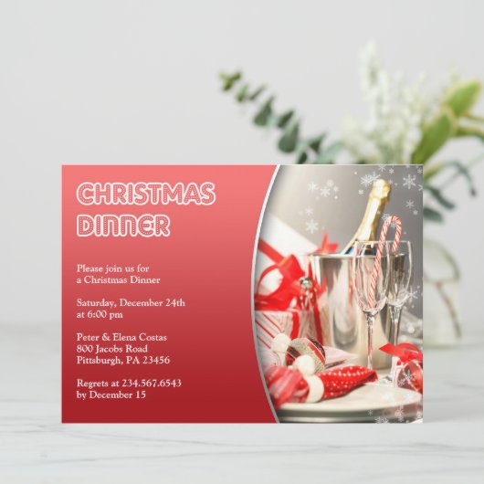 Kerstdiner Cocktail Party uitnodiging (Staand voorkant)