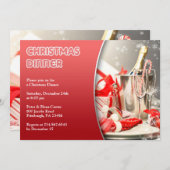 Kerstdiner Cocktail Party uitnodiging (Voorkant / Achterkant)