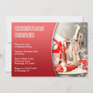 Kerstdiner Cocktail Party uitnodiging