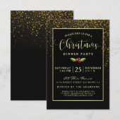 kerstdiner | Douches van gouden Confetti Kaart (Voorkant / Achterkant)