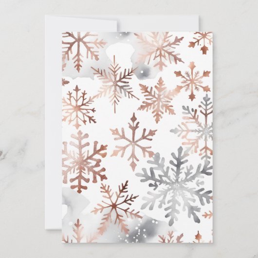 Kerstdiner feest pastel roze rose goud kaart (Achterkant)