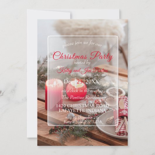 Kerstdiner/feestuitnodiging Kaart (Voorkant)