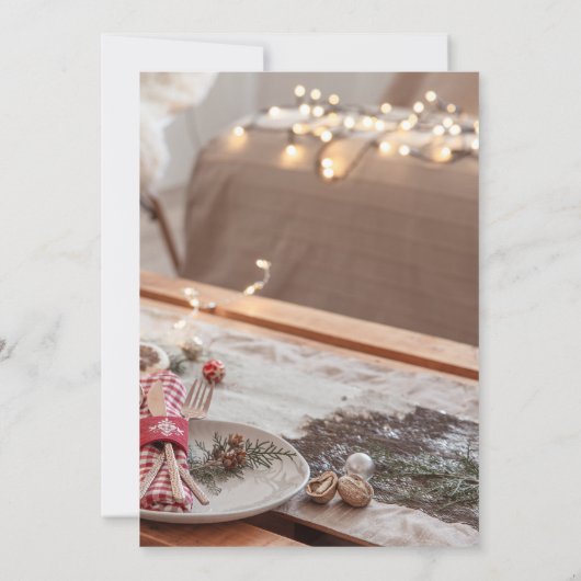 Kerstdiner/feestuitnodiging Kaart (Achterkant)