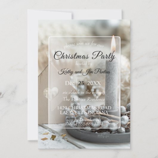 Kerstdiner/feestuitnodiging Kaart (Voorkant)