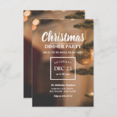 Kerstdiner Feestvakantie Elegante Lichten Kaart (Voorkant / Achterkant)