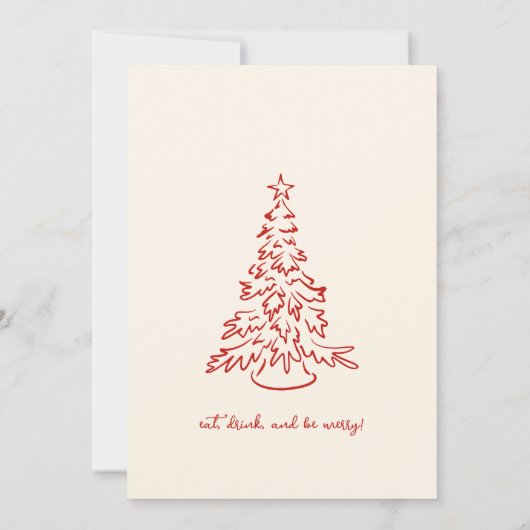 Kerstdiner grillige uitnodiging (Achterkant)