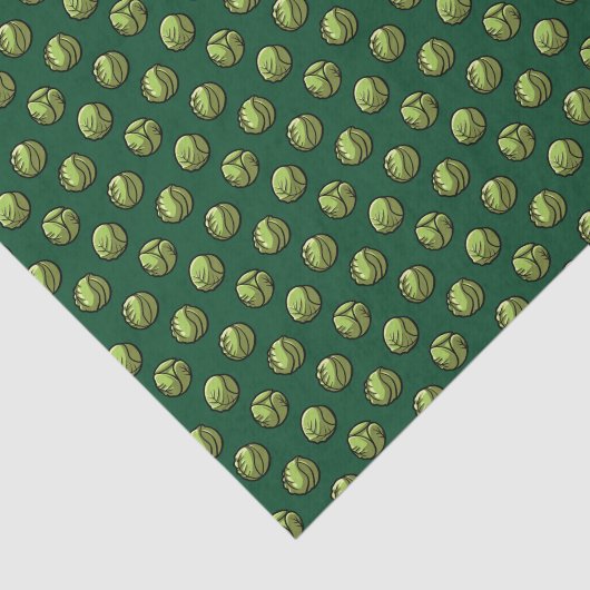 Kerstdiner Groen Brussels kiempatroon Tissuepapier (Detail)