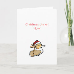 Kerstdiner - Hoogwaardige kerstcorgi Feestdagen Kaart
