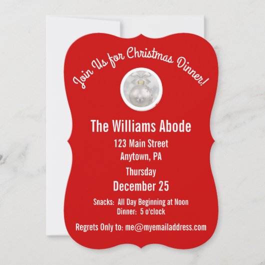 Kerstdiner in Red en Snowflake Kaart (Voorkant)