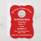 Kerstdiner in Red & Snowflake Custom Invitat Kaart (Voorkant)