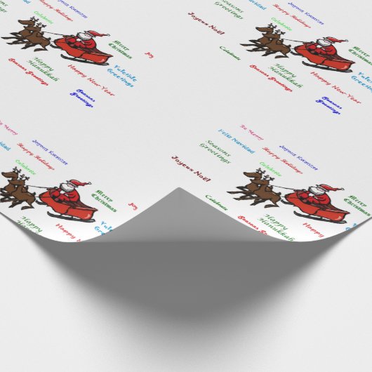 Kerstdiner met Kerstman Inpakpapier (Hoek)