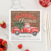  kerstdiner met Red Truck Napkins Servet (Insitu)